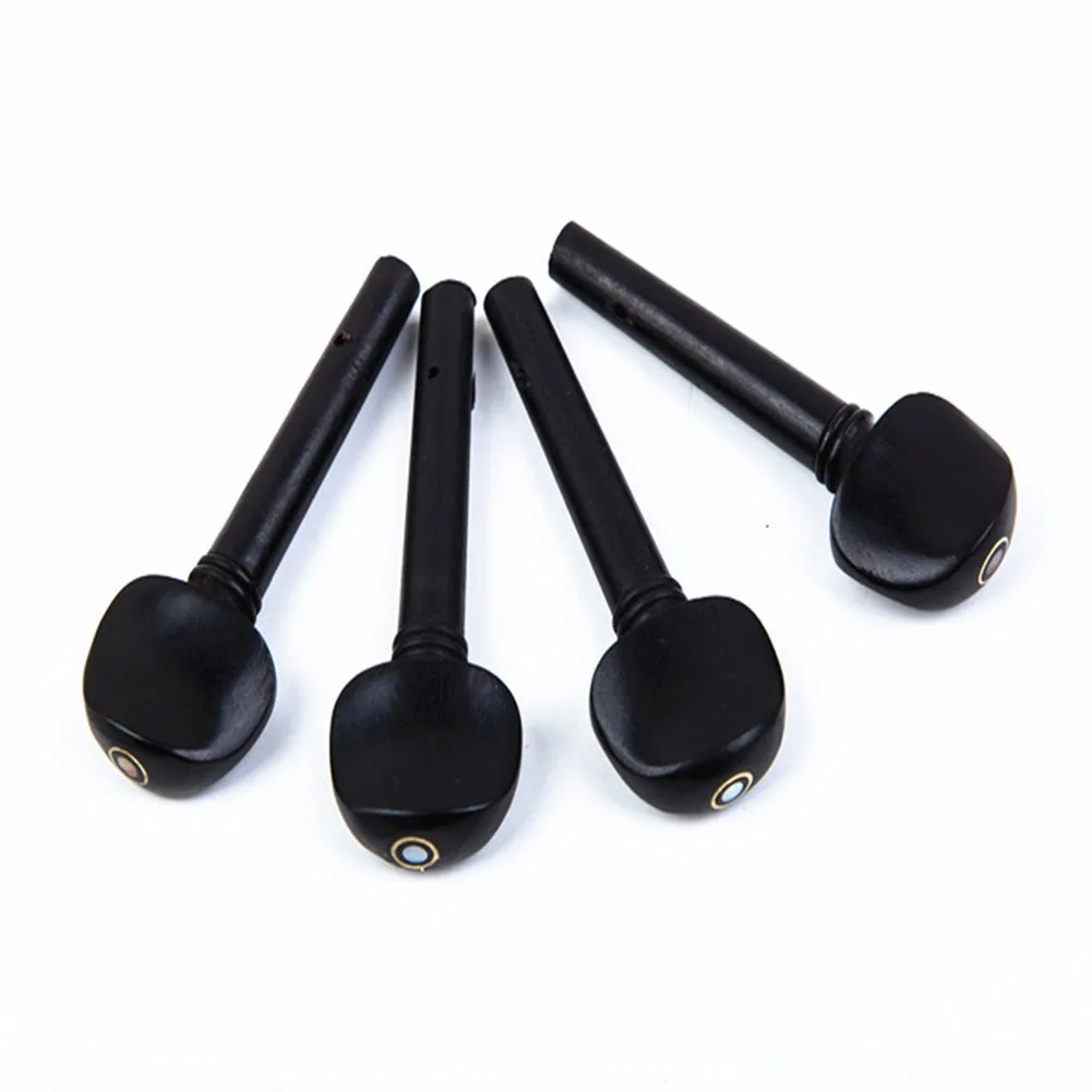 

4Pcs Ebony Wood Violin Tuning Pegs Chin Rest End Pin Tuner Tailpiece Set Violins Adjusted Improved Tone Replace Tool Accessories