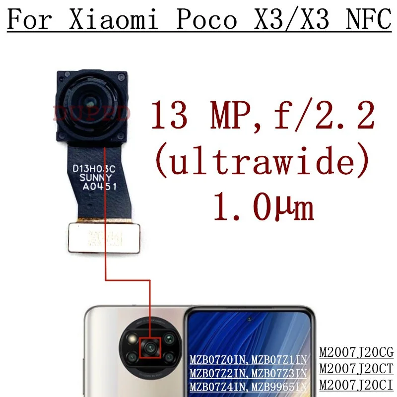 Front Rear Camera For Xiaomi Poco X3 Pro NFC Backside Ultrawide