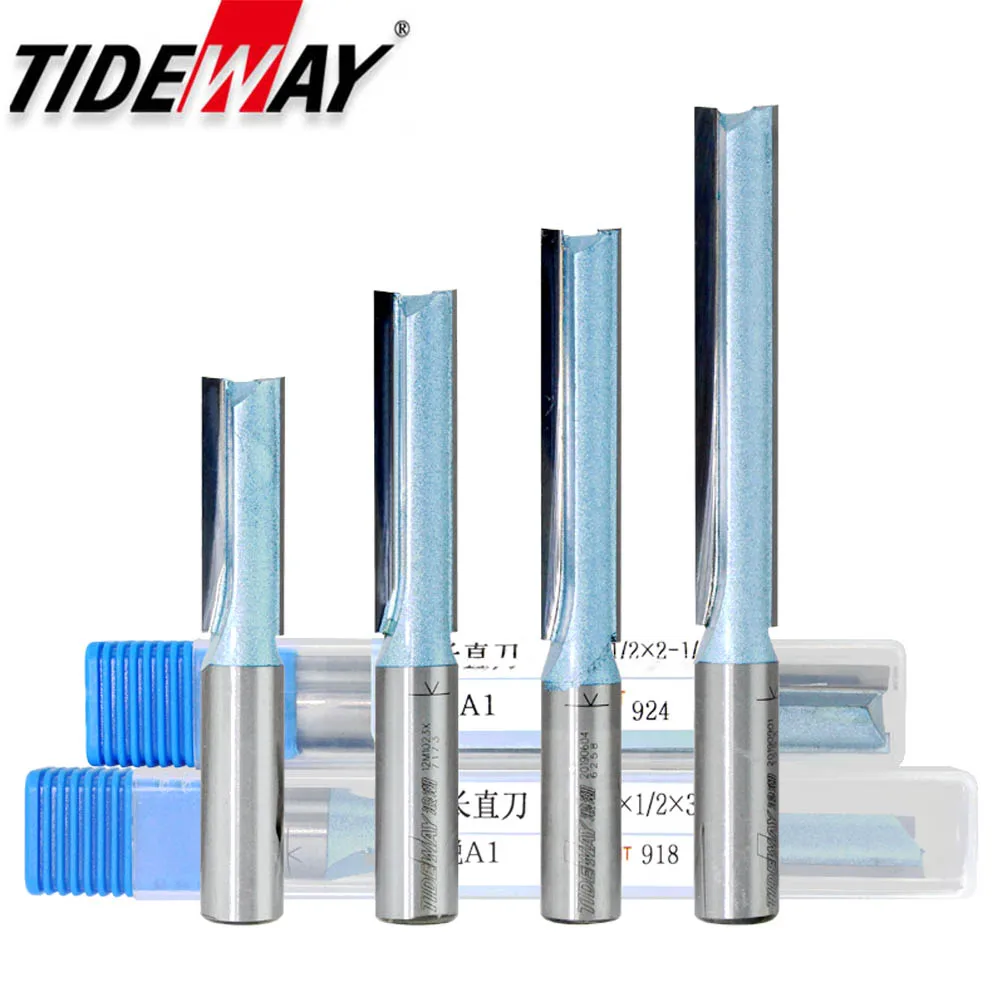 Priel Industrie Grade Hartmetall Legierung Fräsen Cutter 2 Flöten Zoll Gerade Router Bit Hartholz Sperrholz MDF Holz Schneiden