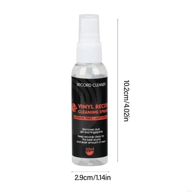 User Friendly Vinyls Record Cleaning Fluid 30ml with Microfiber Towel Precise Record Cleaner Noise Reductions Play