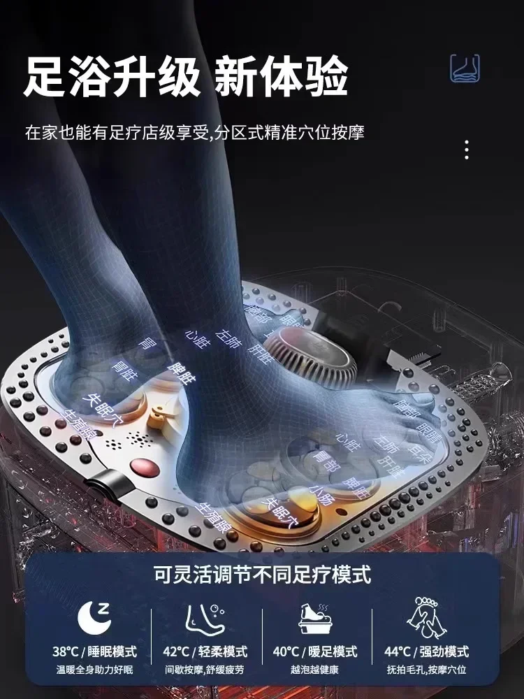 Fully automatic foot bath tub for home use - high-depth calf bath tub, constant temperature heating, massage 4
