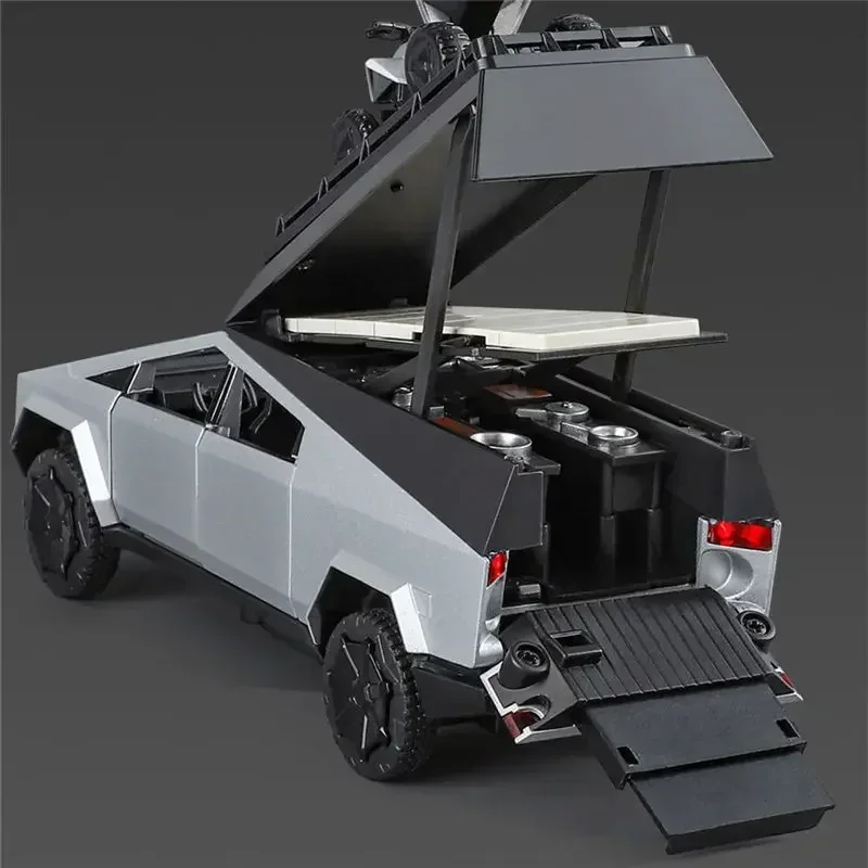 1:32 Tesla Cybertruck Pickup Camping RV ﻿Alloy Car Model Diecasts & Toy Vehicles Truck Kids Toys For Children Christmas Gift Boy 3