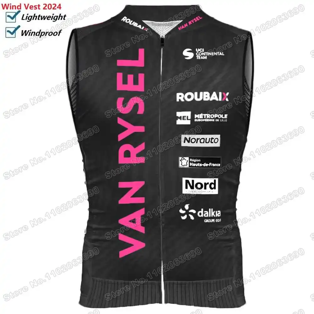 Van Rysel-Roubaix Lille M&eacute;tropole Cycling Vest Windproof Pink Wind Vest Cycling Jersey Sleeveless Men Bike Windbreaker cycling jersey cycling vest cycling undershirt
