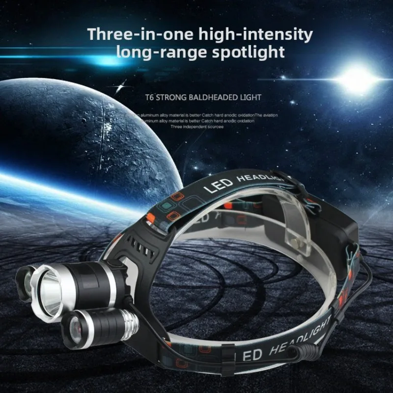 Triple-Beam Ultra-Bright LED Headlamp: Fixed-Focus, Long-Range Illumination