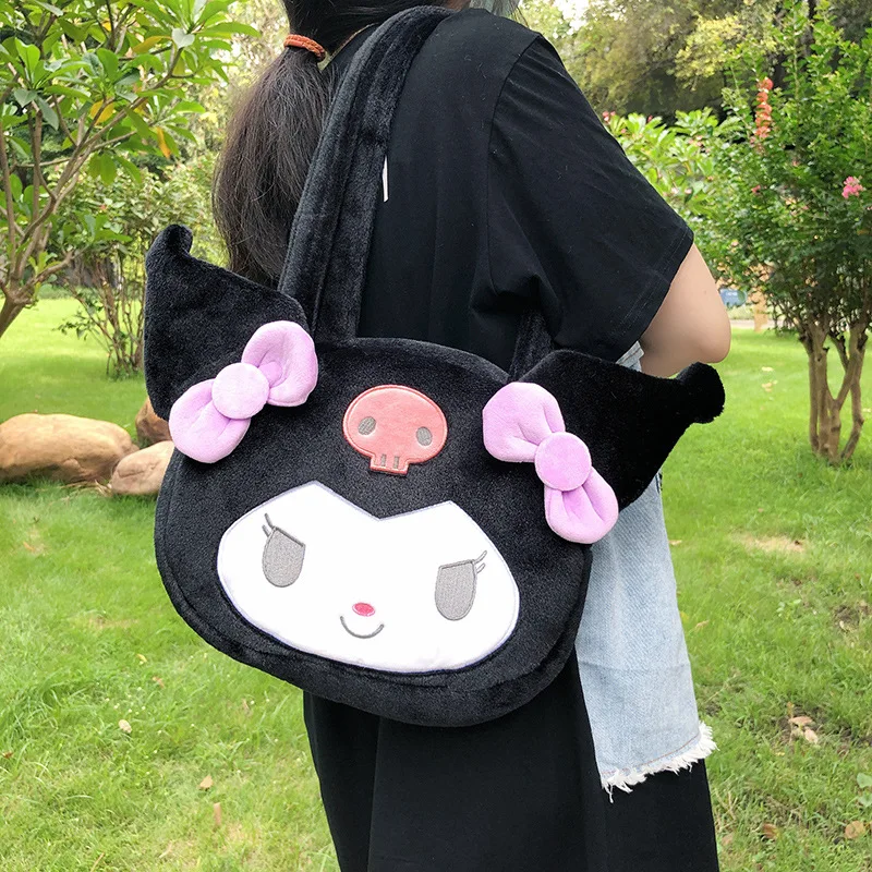 

Kawaii Новинка Sanrio аниме Cinnamoroll Kuromi My Melody милая сумка большая емкость сумка через плечо для хранения подарок для девочек игрушки