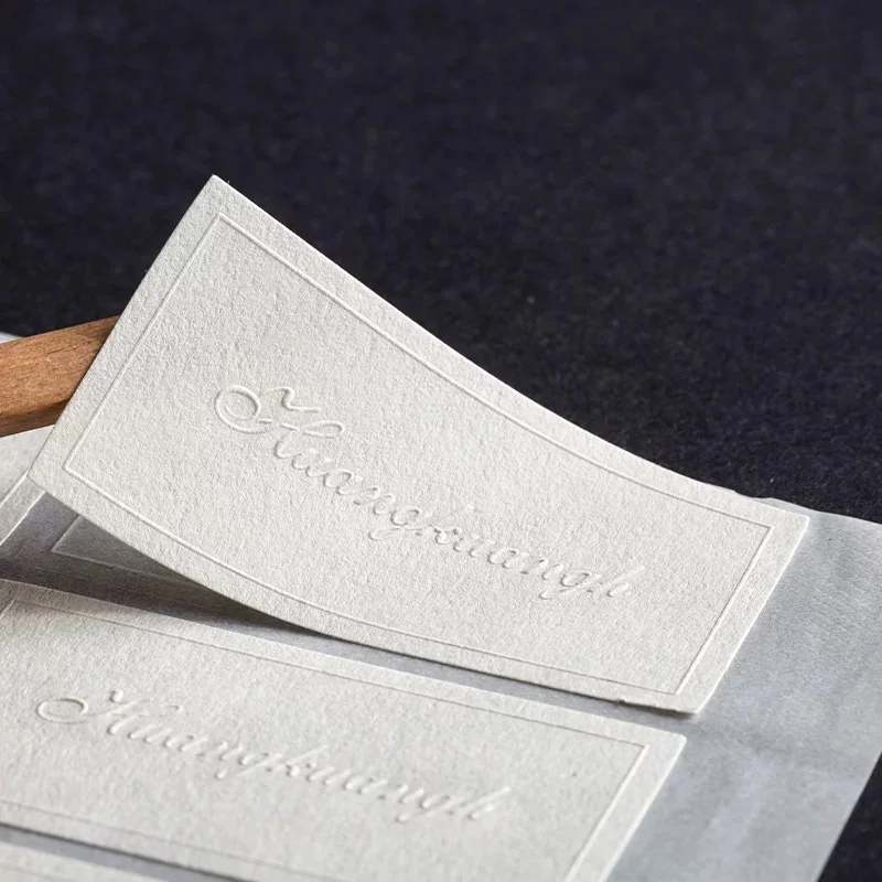 100pcs Custom Embossed White Stickers – Personalized Adhesive Seals with Name, Logo or ... - SKU SSL900235 - UGI Packaging