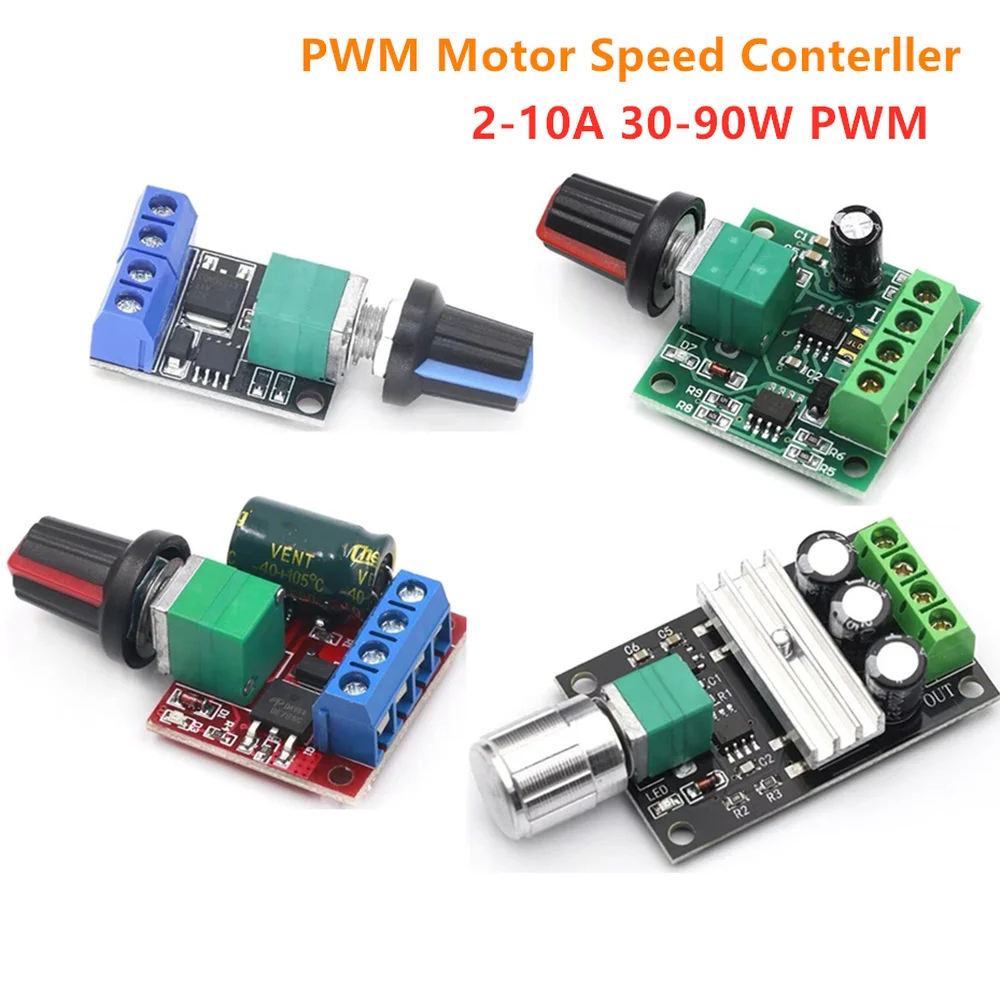 PWM 모터 속도 컨트롤러, 저전압 모터 속도 컨트롤러, PWM 조절식 드라이브 모듈, DC 1.8V-35V, 2A, 3A, 5A, 10A, 30W, 80W, 90W
