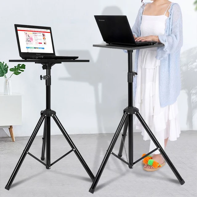 1.2M Portable Laptop Stand Table Floor Folding Computer Desk Adjustable Height Stable Tripod Household Office Outdoor Supplies