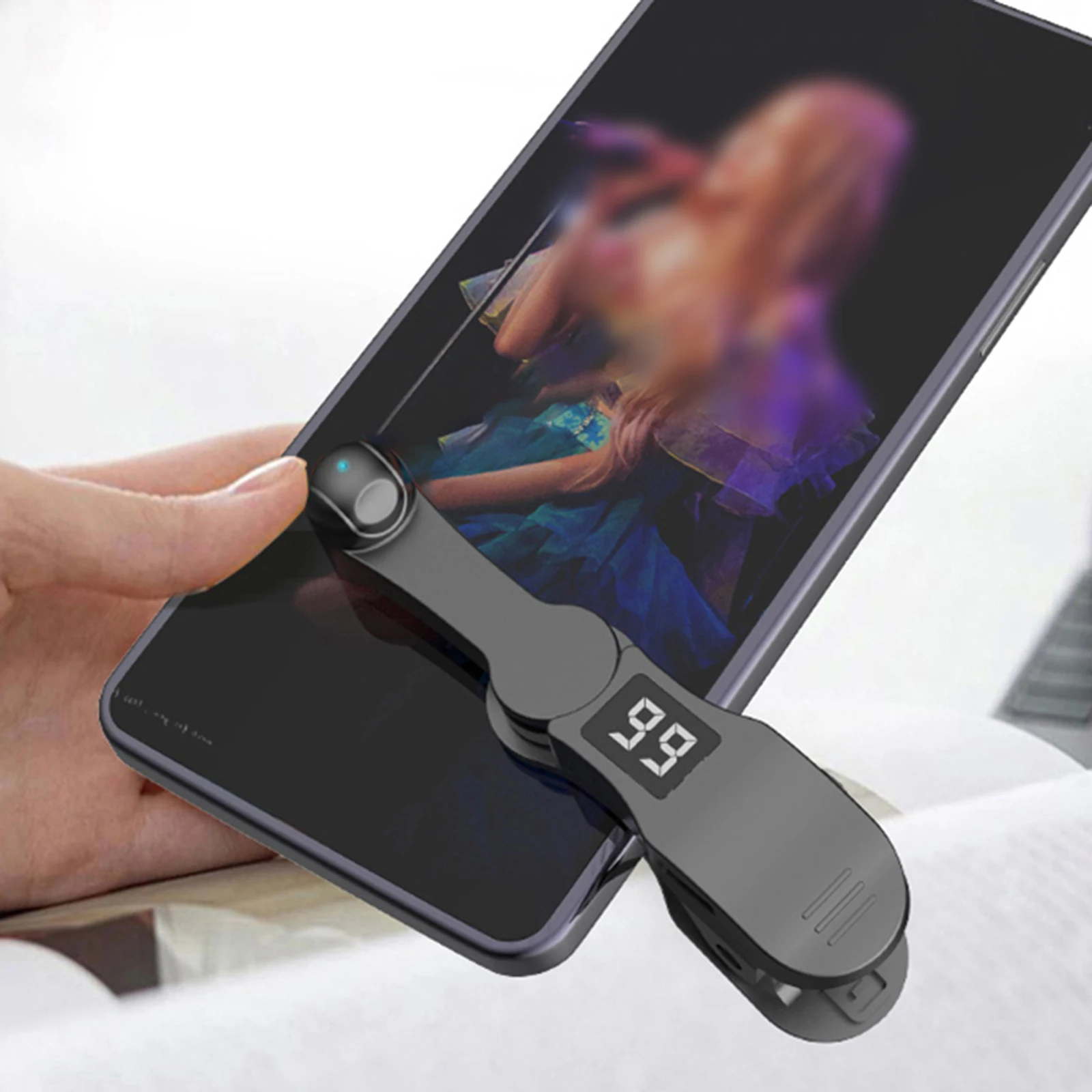 디지털 자동 화면 클리커 자동 휴대폰 화면 태퍼 180 °   회전식 USB 클립온 클리커 시뮬레이션 손가락 연속 클릭