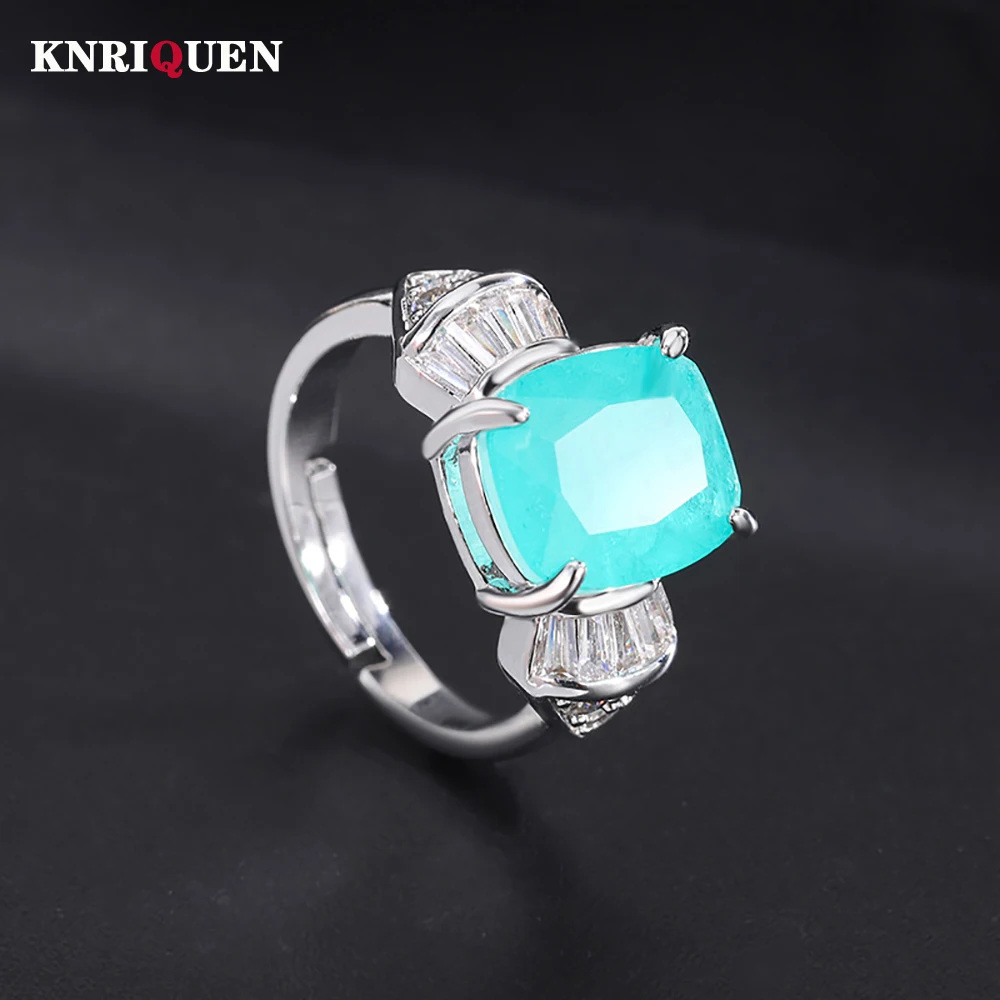 

Retro 10*12mm Ruby Emerald Paraiba Tourmaline Rings For Women Gemstone Party Cocktail Fine Jewelry Anniversary Gifts Wholesale