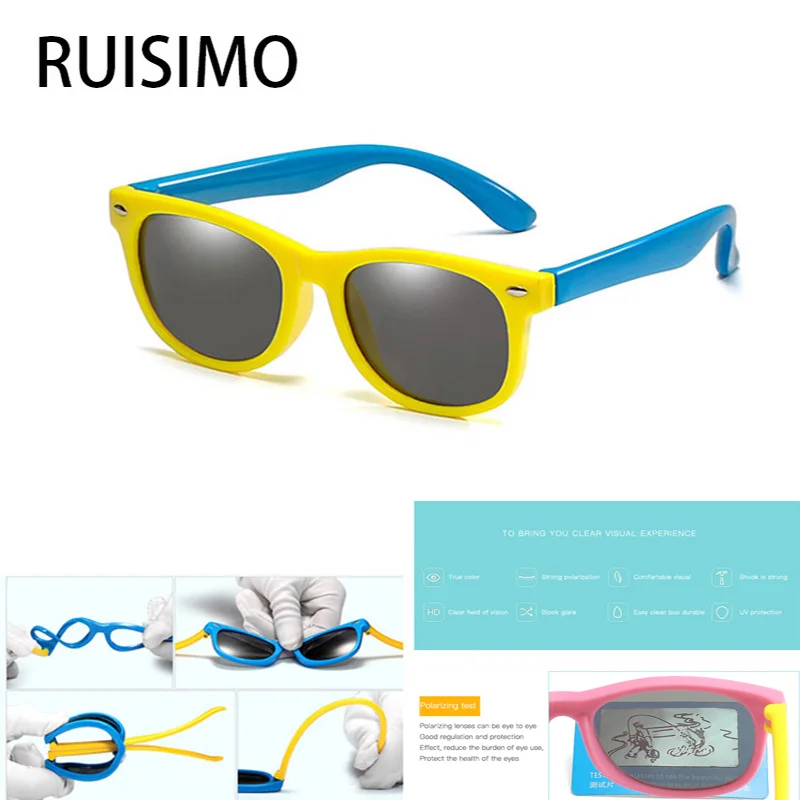 Fashion Kids Sunglasses Children Polarized Sun Glasses Boys Girls Glasses Silicone Safety Baby Shades UV400 Eyewear