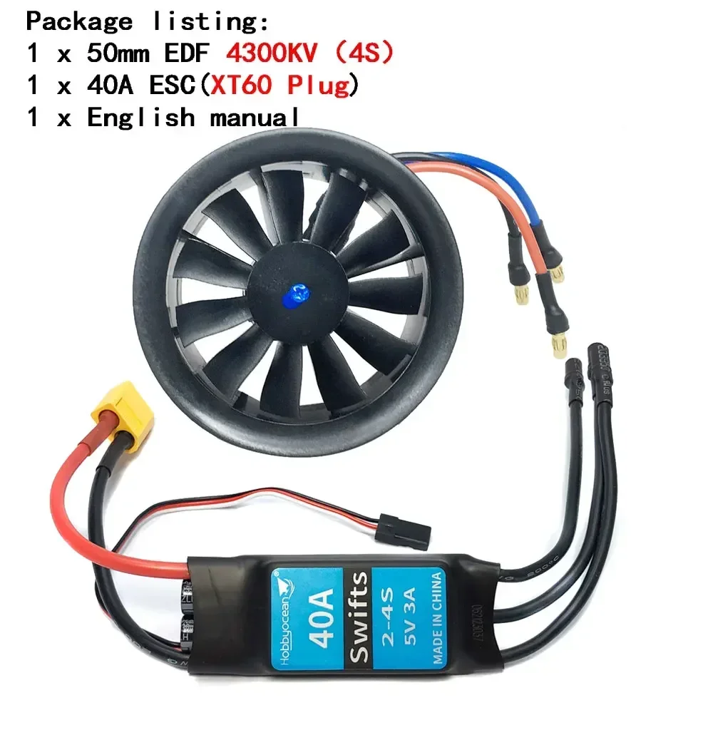 High-Performance EDF Ducted Fan with ESC for RC Jet Airplanes - Premium Spare Parts
