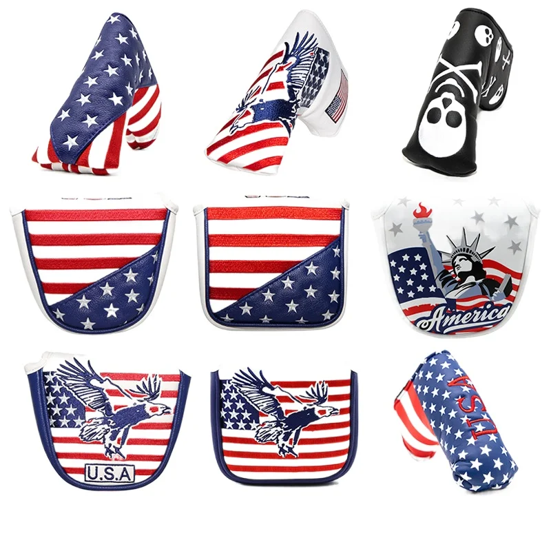Usa Stars And Stripes Chiusura Magnetica Golf Mallet Blade Putter Head Covers Per Odyssey Scotty Cameron Golf Builder