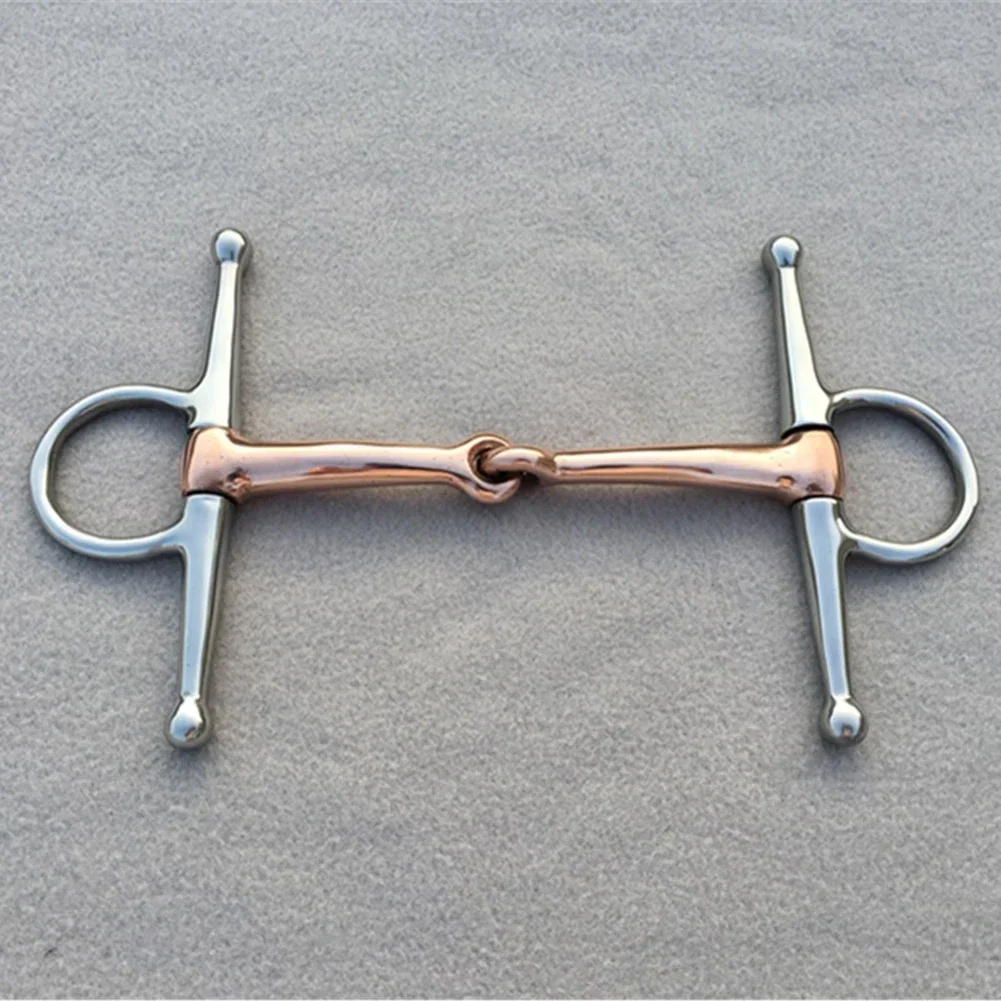 1x 13cm Horse Bit Stainless Steel Full-Cheek Snaffle Bit Copper Mouth Horse Tack Horse Bits Equipment For Horses 5