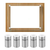 สกรูยึดป้ายโฆษณา 50/40/30/10 ชิ้น ขนาด 12/16/19 มม. สกรูสแตนเลสสำหรับติดผนัง กระจก/อะคริลิค พร้อมอุปกรณ์ยึด 5