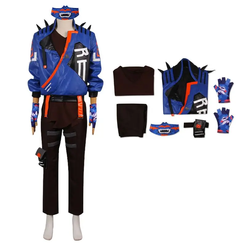 thumbnail image 1 of Disfraz de Cosplay de Valorant Yoru, abrigo y pantalones para hombre, uniforme, chaqueta, conjunto completo, traje de fiesta de carnaval de Halloween para hombre y mujer, 1 of 5