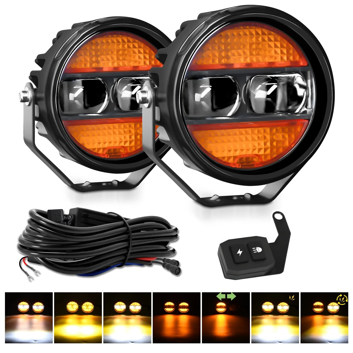 4inch LED Mile Headlight Bar Running Turn signal Boat Work Fog Motorcyle Light S