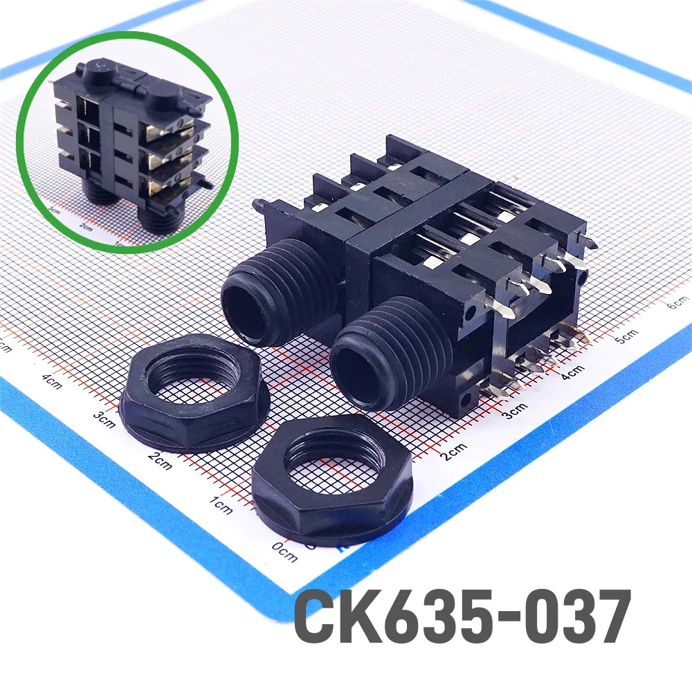 ECSiNG 10 Pezzi Connettori Jack Audio Femmina 6,35 Mm Mono A 4 Pin Per Montaggio A Pannello – Nero