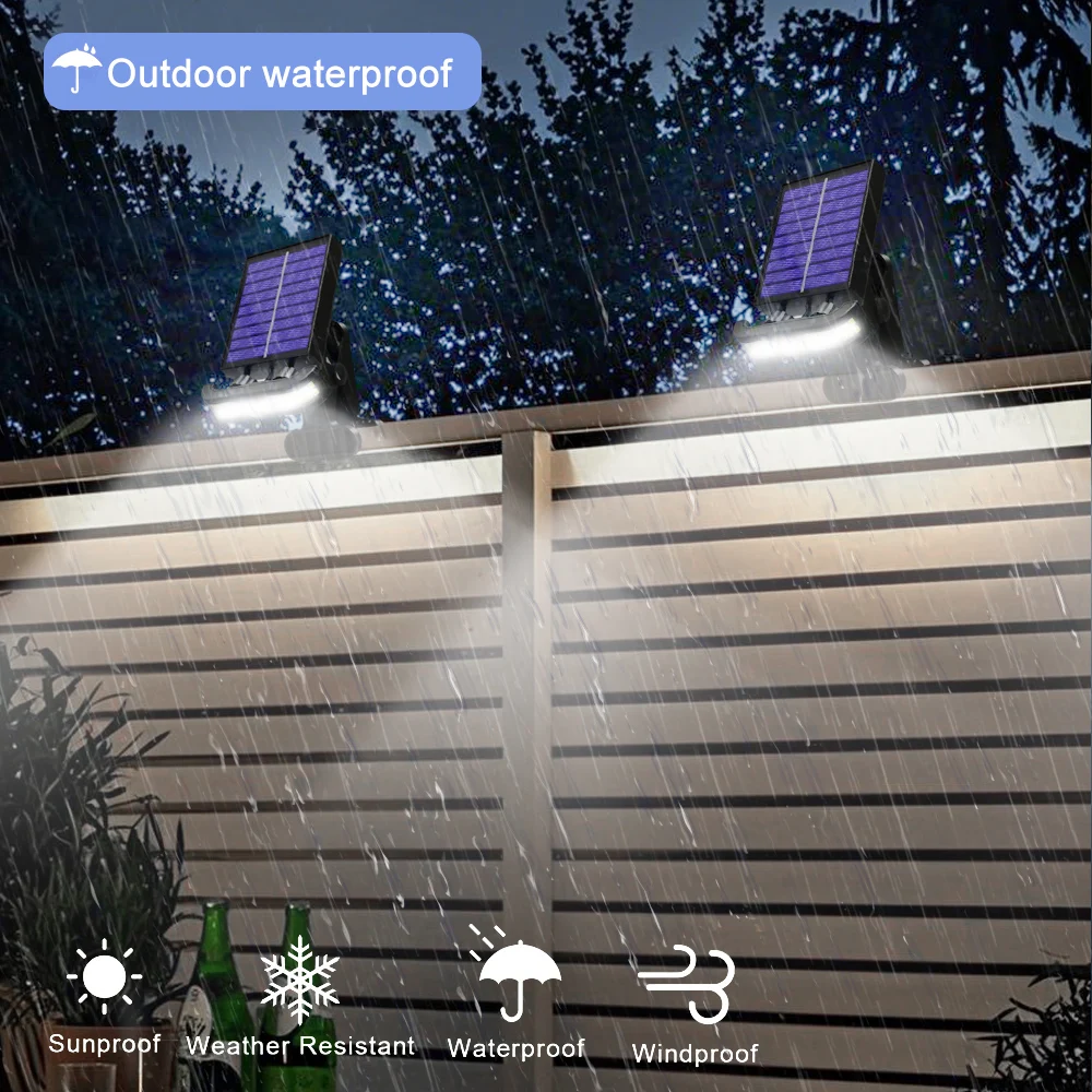 FOWSEEK Solar Street Lights Outdoor - High Lumen Waterproof Flood Lights With Motion Sensor (IP65), Dusk To Dawn Lighting For Yard, Path, Garden - View #2