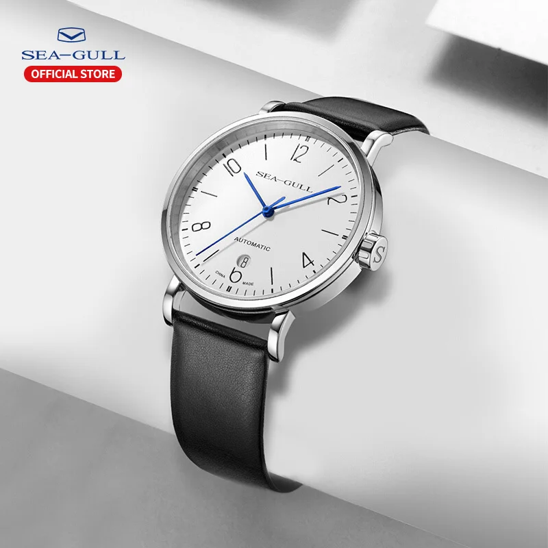 SEA-GULL Orologio Bauhaus Uomo Automatico – Quadrante Con Sottoquadrante Incassato, Movimento Meccanico ST17, Design Elegante - 2