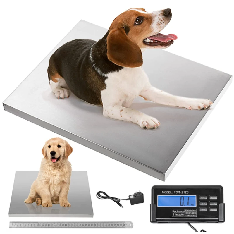 

Heavy Duty Veterinary Adjustment Dog Scale with Stainless Steel Platform and Rubber Mat for Dog Cat Pet Alpaca