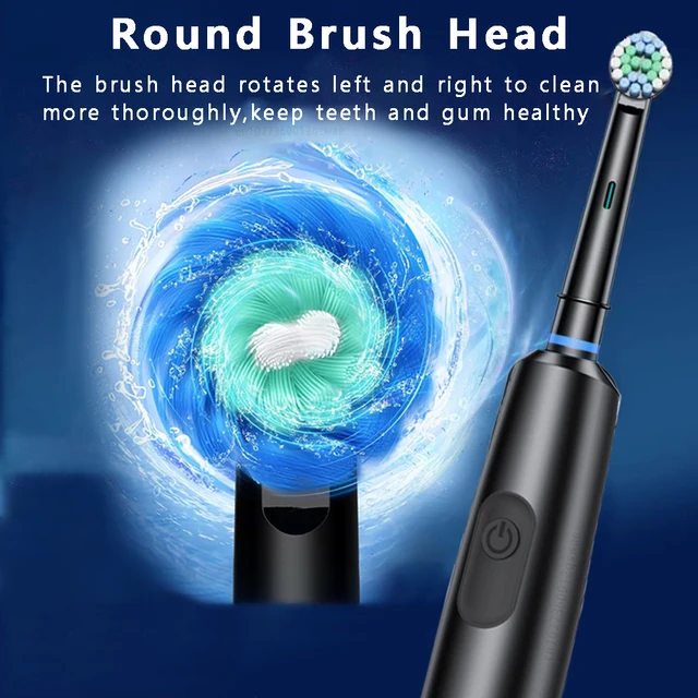Rotating Electric Toothbrush with Holder for Adults Smart Timer Deep Clean with Rechargeable Tooth Brush with 8 Brush Heads 2