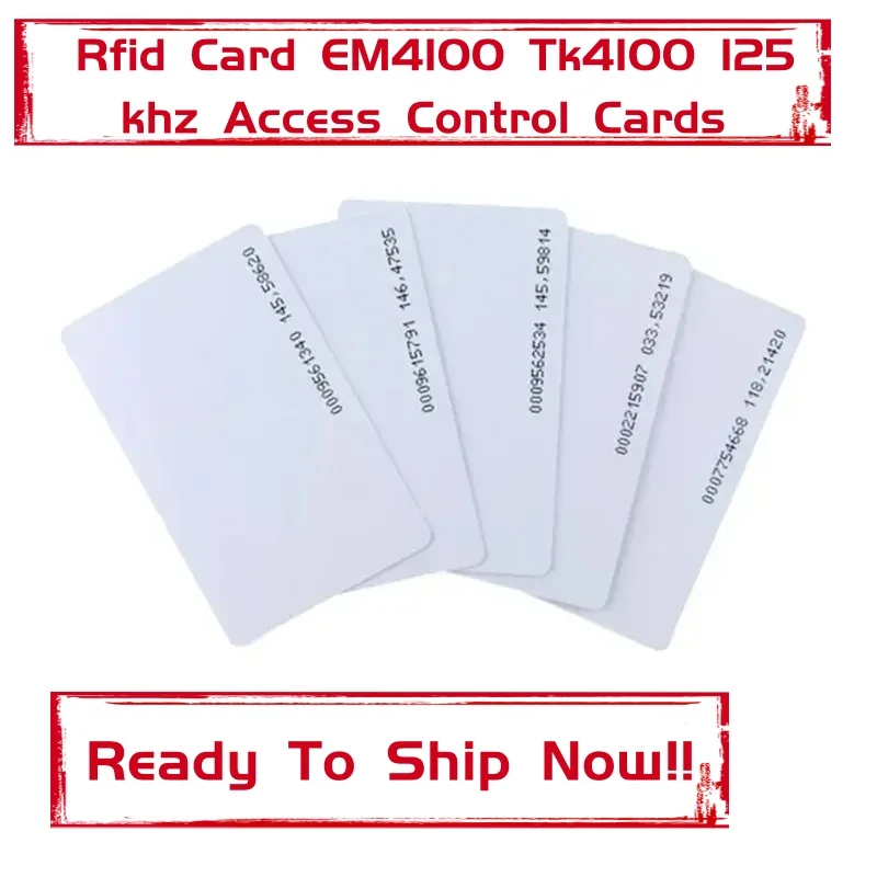 5P EM Tk4100 125KHz RFID Proximity ID Cards Blank White Access