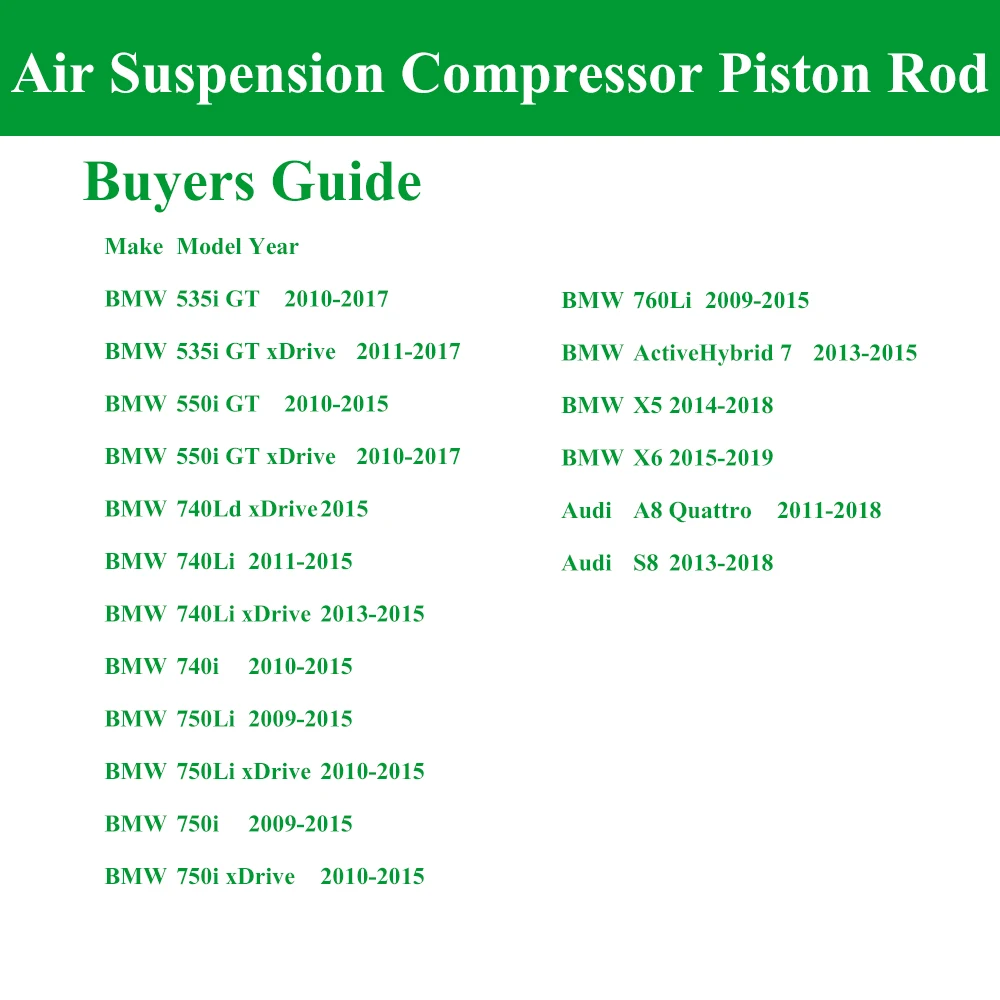 Air Compressor Pump Repair Kits Air Suspension Compressor Pump Piston Rod Ring For BMW Audi