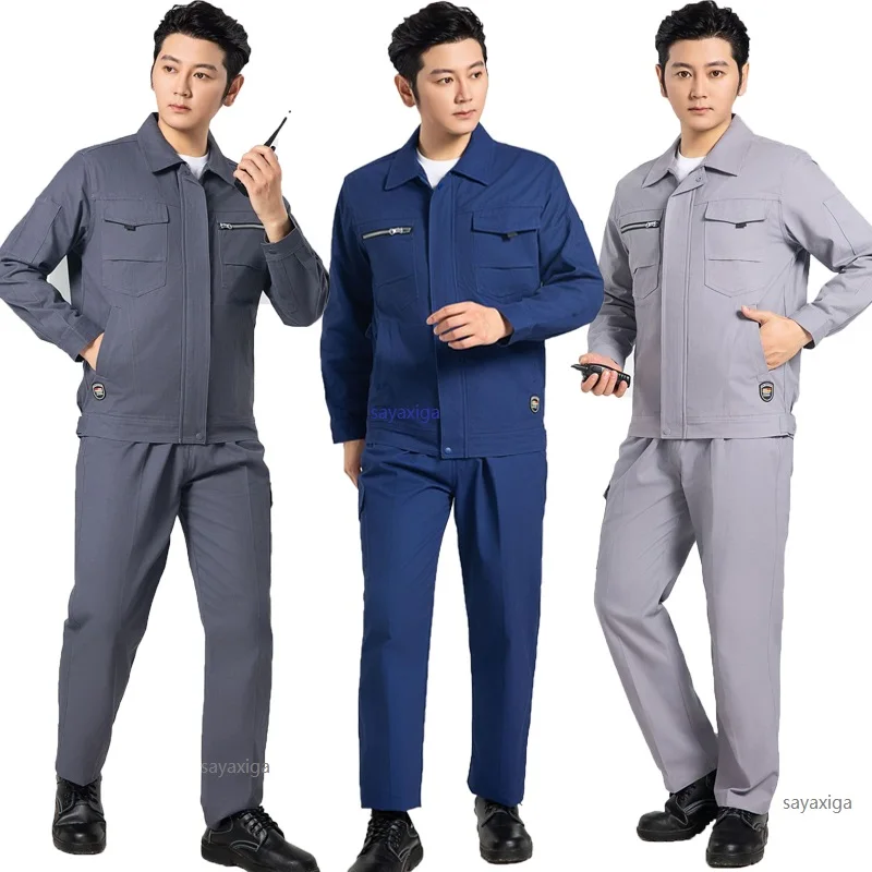 

Рабочая одежда из 100% хлопка для мужчин, костюм для сварки из матовой ткани, униформа для рабочего цеха с фабрики, механический Рабочий Комбинезон для авторемонта