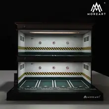 

1:64 Double-storey Garage Model Parking Lot PVC Scene Storage Box Theme Display Cabinet Case Toy Gift (without model car figure)