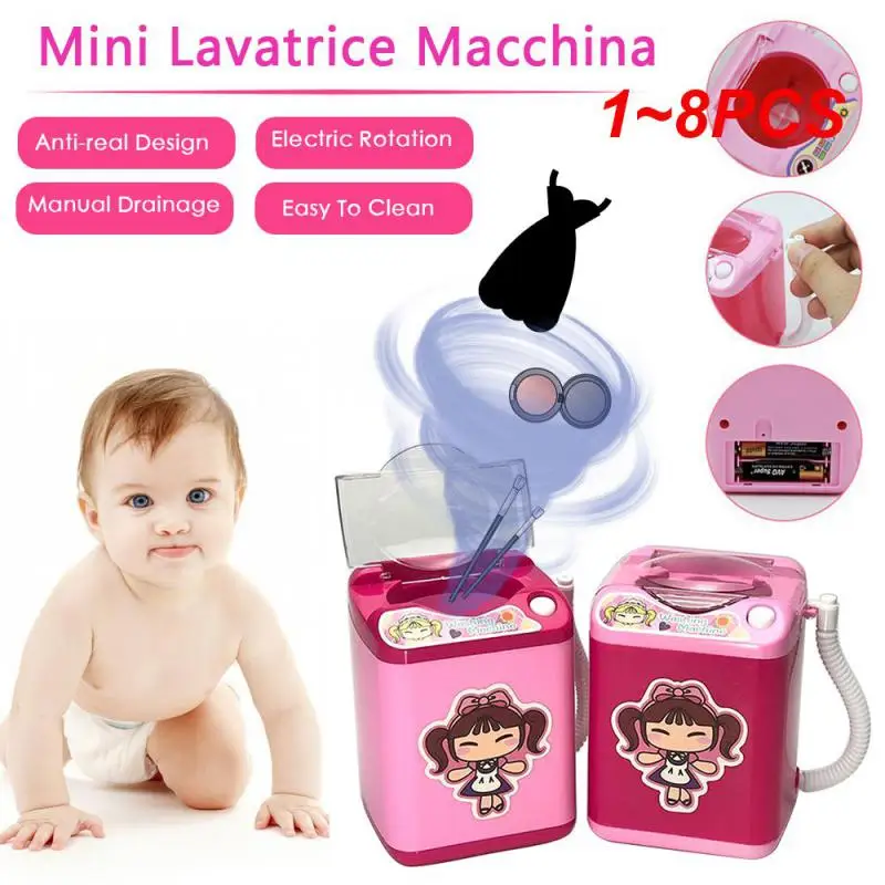 1~8PCS Cosmetic Washing Machine Cute Portable Beauty Tool Convenient Mini Simulation Beauty Tool Pretend Electric