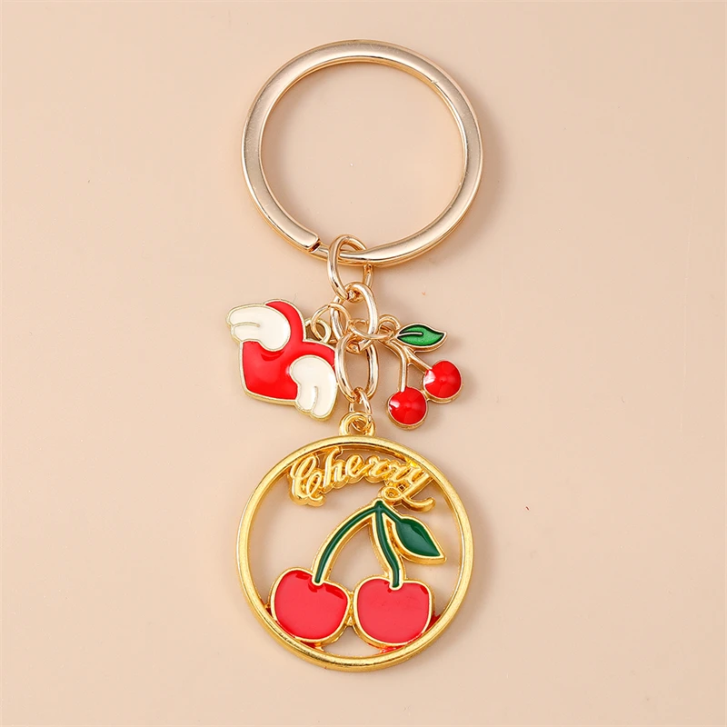 Niedliche Frucht-Kirsch-Avocado-Schlüsselanhänger, Emaille-Liebesherz-Schlüsselringe für Frauen und Männer, Auto-Schlüsselanhänger, Handtaschen-Schlüsselketten, DIY-Schmuck-Dekoration ﻿ – Detail 9