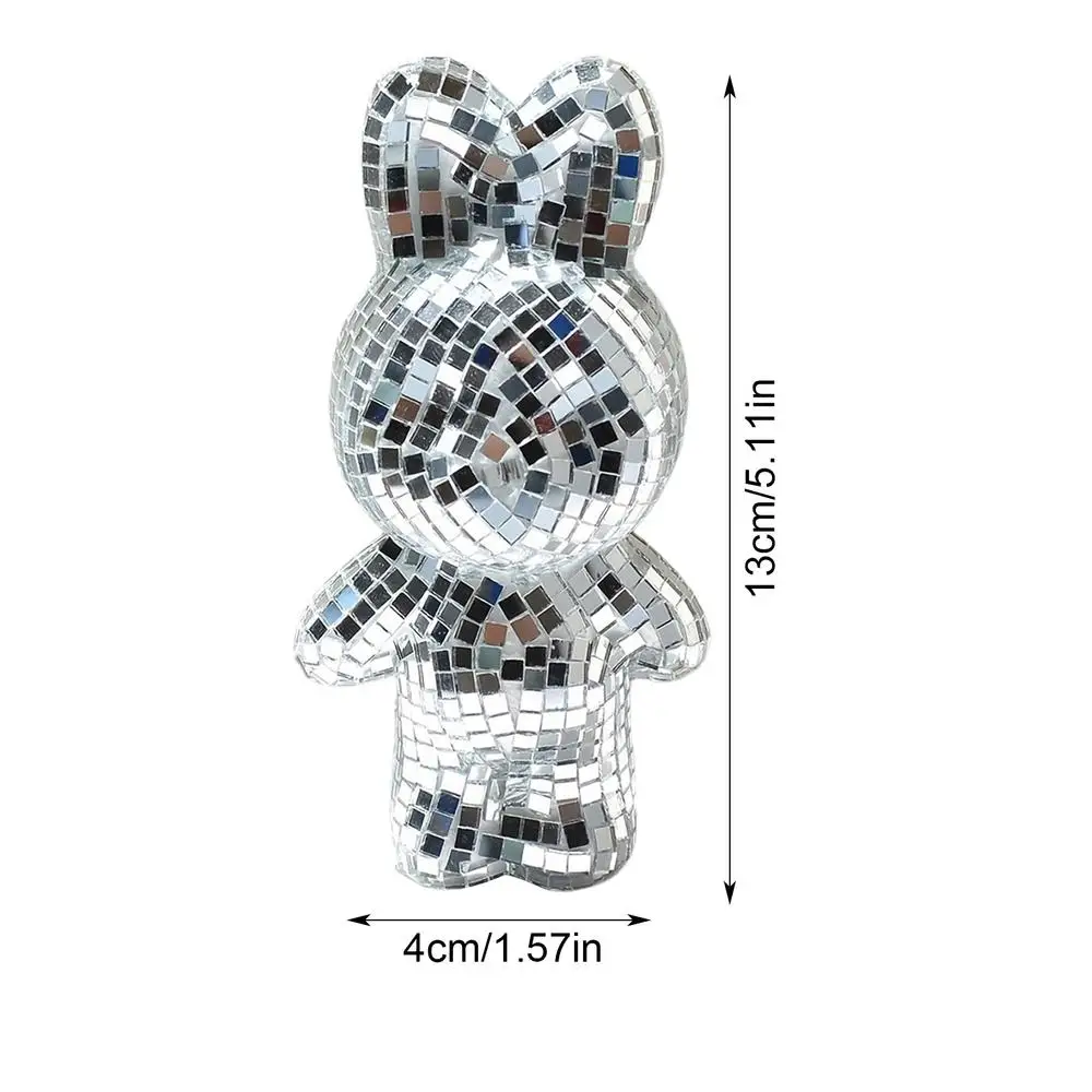 Rabbit Disco Ball Silver Bunny Shape Glass Figurines Funky Rabbit Statues Music Festival Decoration Creative Disco Balls