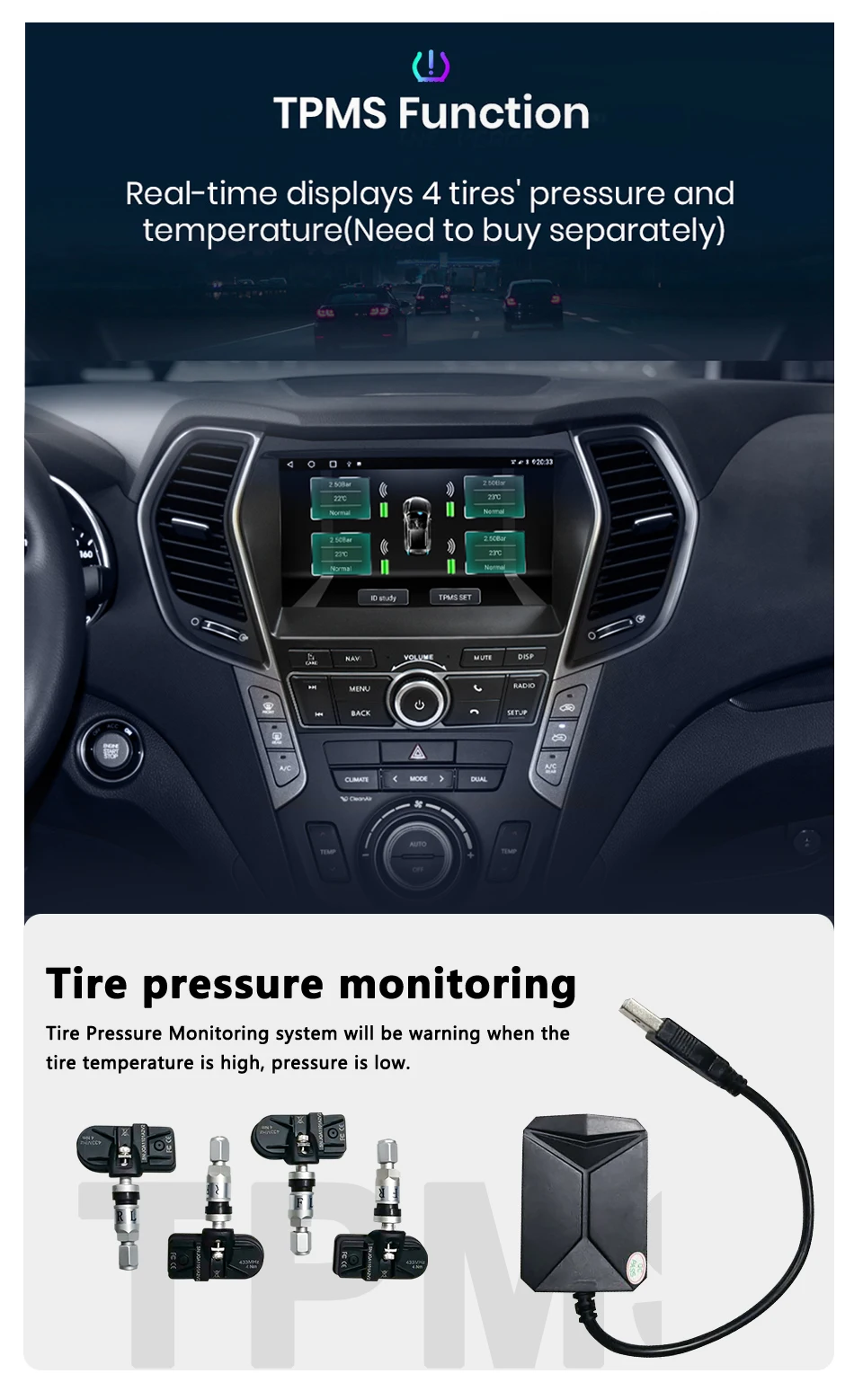 Android 11 Octa Core 6+128G For Santa Fe IX45 Top Level Car DVD GPS Multimedia R