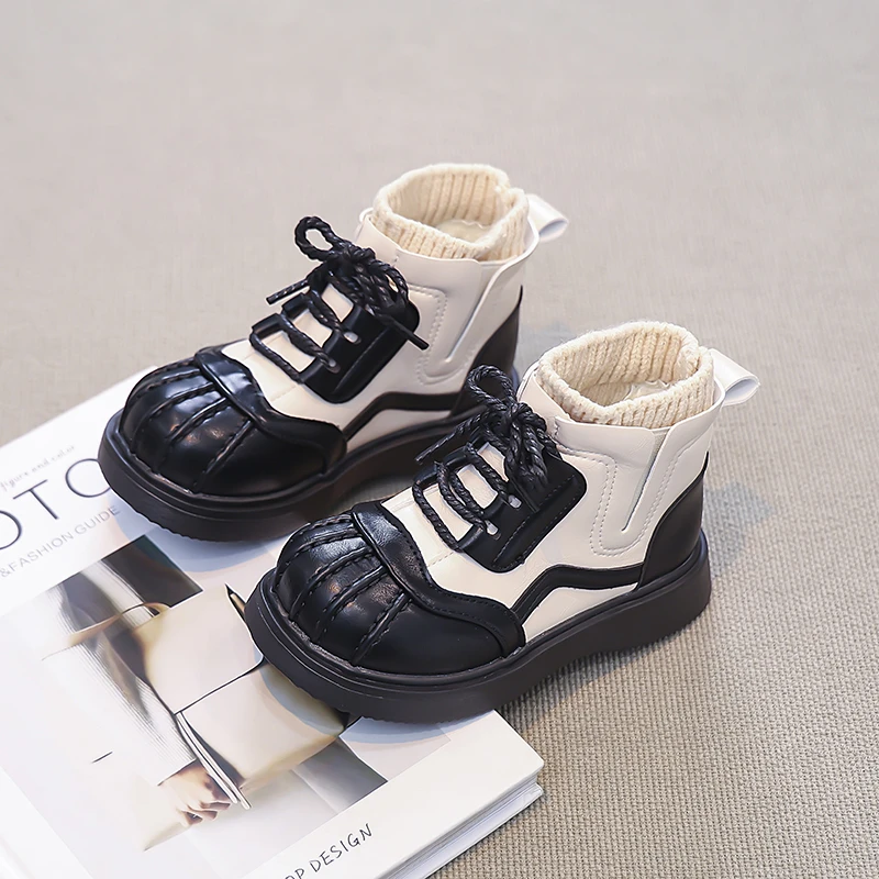 Girls Winter Ankle Boots Non Slip Preppy Style School Shoes