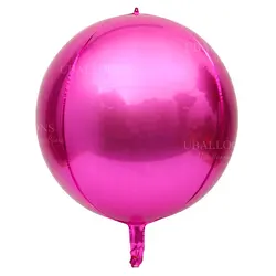 Large Metallic Silver and Gold Round Foil Balloons for Celebrations and Events (Hot Pink)