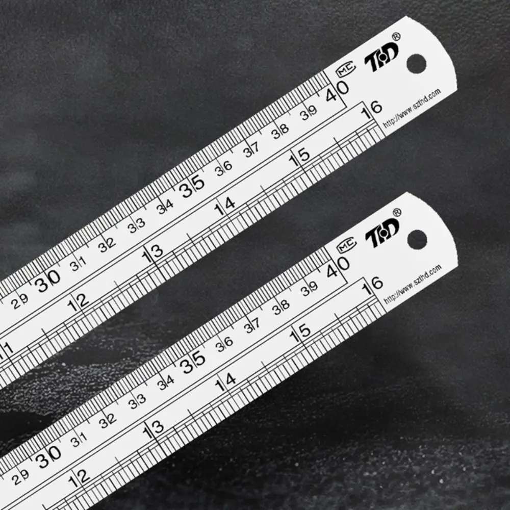 15/20/30/40/50cm 스테인레스 스틸 자 스테인레스 스틸 양면 스케일 드로잉 자 엔지니어 등급 두꺼운 직선 자