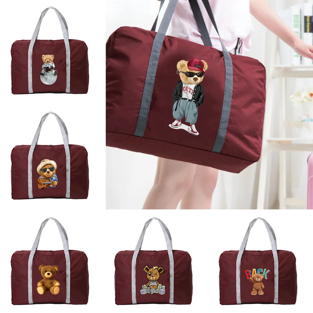 

New Bear Series Printed Travel Bag Unisex Foldable Duffle Bag Organizers Large Capacity Portable Luggage Bags Travel Accessories