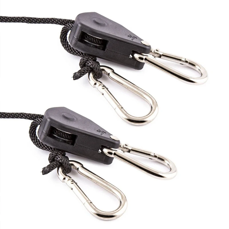 Ratchet hanger 2pcs Adjustable 8inch Reinforced Hangers Hanging Ratchet for Tent Grow Plant Lamp Rope Ratchet Hanger Pulley Hook