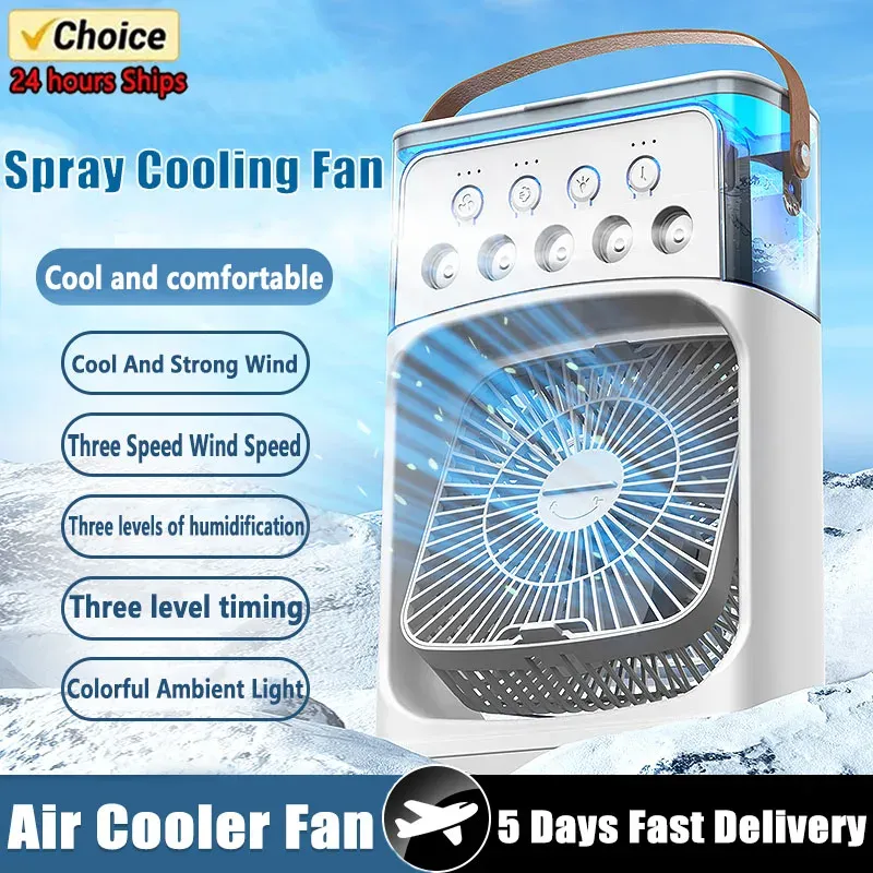Portable Humidifier Air Conditioner Fan Household Hydrocooling Water mist Cooler Portable Air Adjustment For Office 3 Speed Fan
