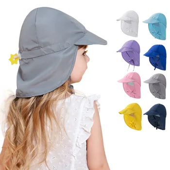 어린이 Sunhat 6M-8Y 새로운 여름 얇은 단색 버킷 모자 귀여운 정점 모자, 아기 소년 소녀 야외 모자 해변 낚시 모자