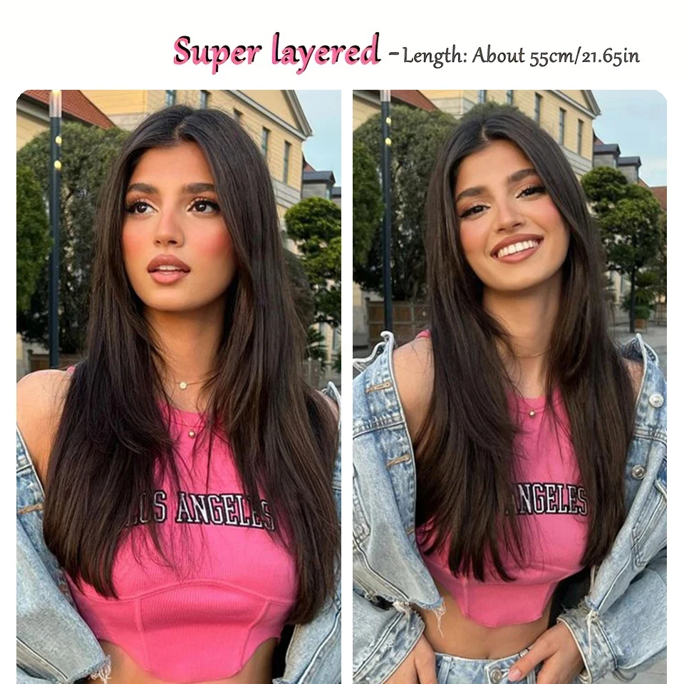 Synthetic Hair Extension Black Clip In Hair Pieces for Women