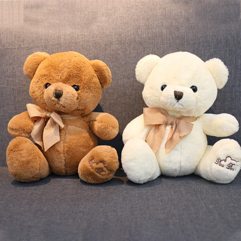 40CM Cute Teddy Bear Doll Plush Pillow Toys Pockets Bow Knot Bear Doll Ragdoll Creative Kids Toy Home Decoration Girls Gifts