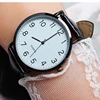 Women Watch Simple Business Analog Alloy Vintage Quartz Watch Arabic Number Strap Minimal Round Dial Classic Black Leather Strap 6