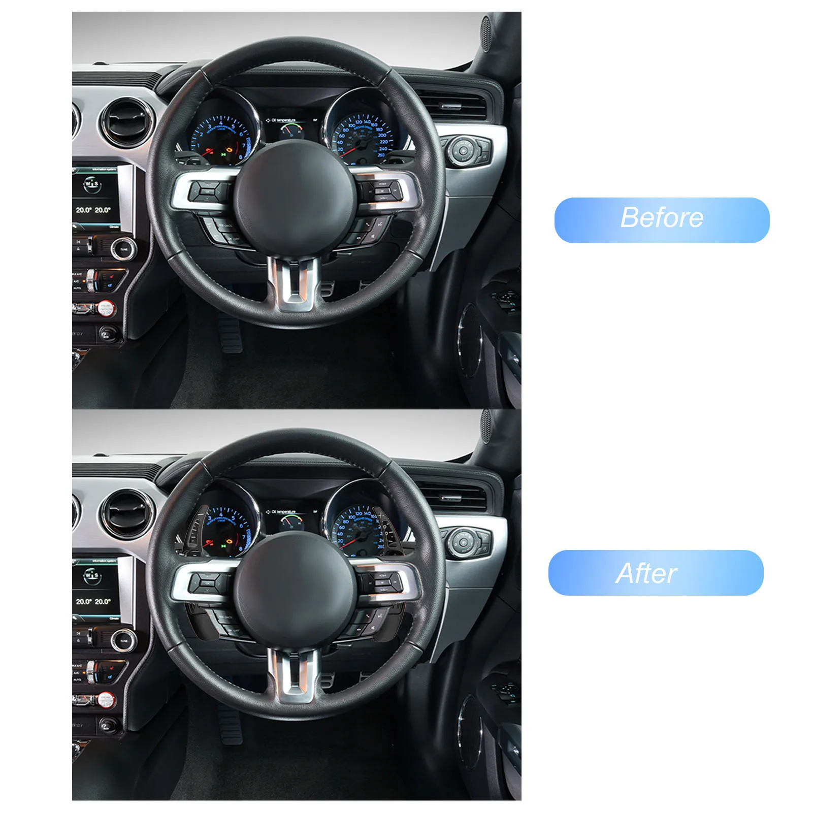 Aluminum Alloy Paddle Shifter Extension 1 Pair Replacement For Ford Mustang V6 EcoBoost GT Shelby 2015‑