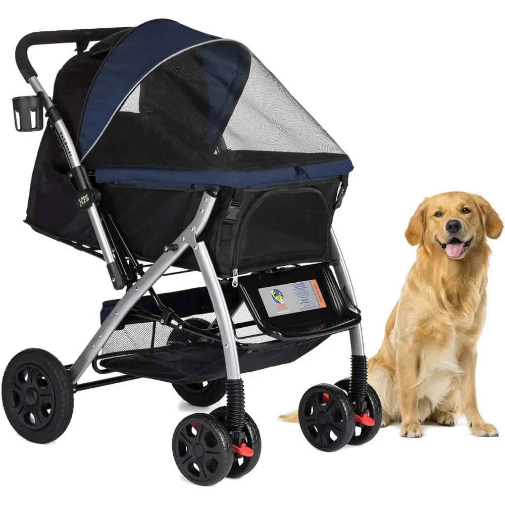 HPZ Pet Rover Premium Heavy Duty Dog/Cat/Pet Stroller Travel Carriage With Convertible Compartment/Zipperless Entry/Reversible