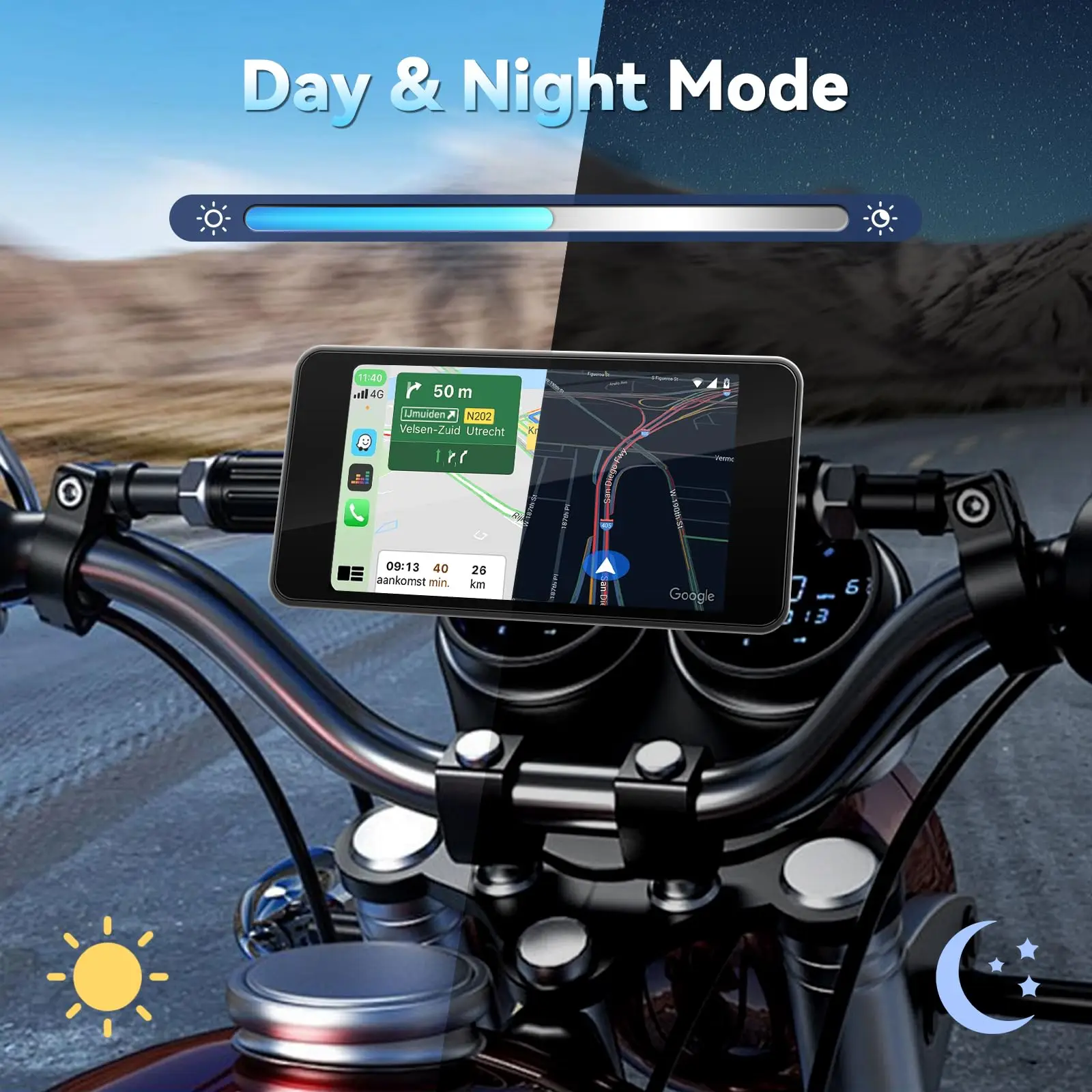 새로운 ODM 공장 직판 4.7인치 휴대용 오토바이 네비게이션 CarPlay 안드로이드 오토 5.0 방수 지원