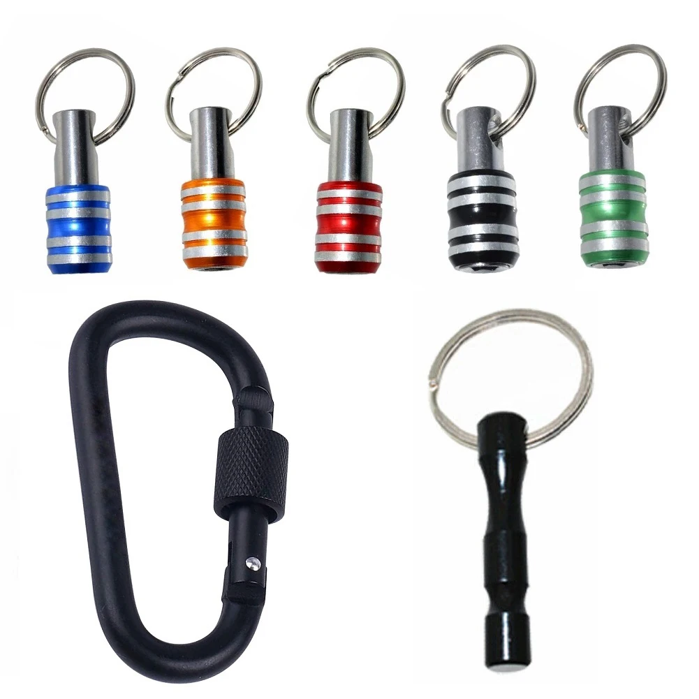 5pcs Aluminum Alloy Bit Holder With Keychains Green/Black/Orange/Blue/Red Socket For Screwdriver