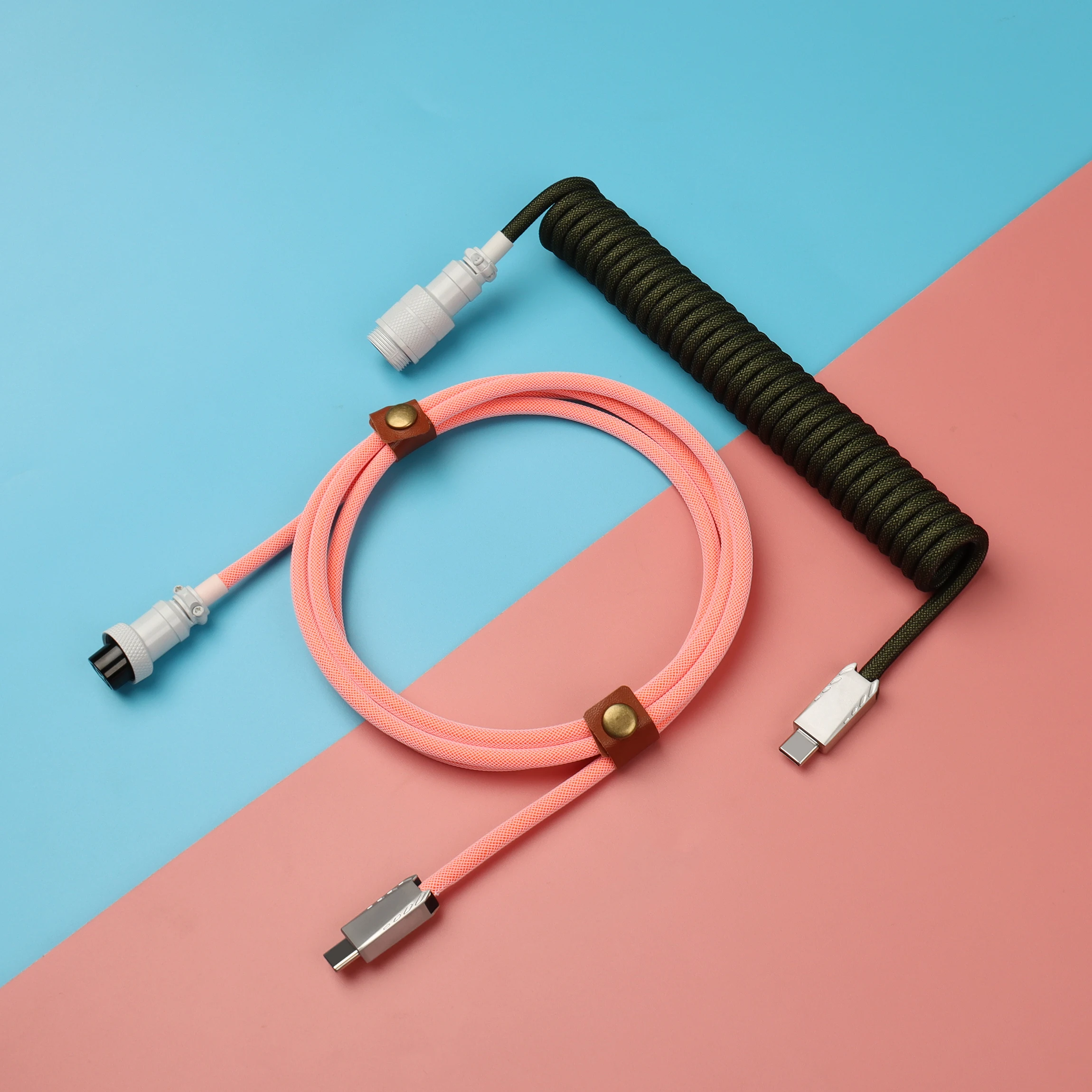 Lano-usb c para Usb c Teclado Mecânico Cabo Coilde Conector Aviador Metal tipo c Interface Presentes para Gamer