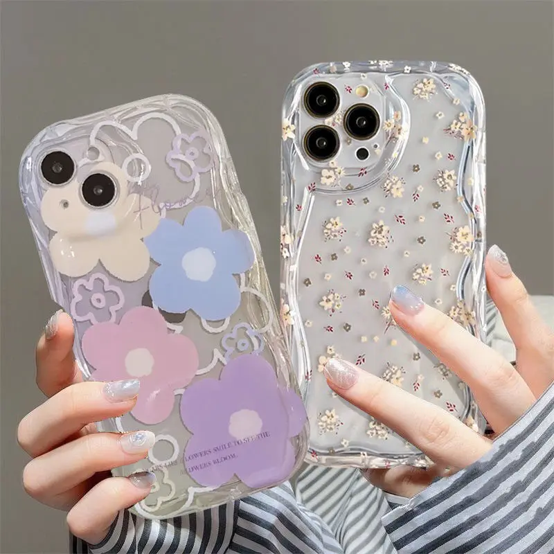 Clear Floral Design Phone Case